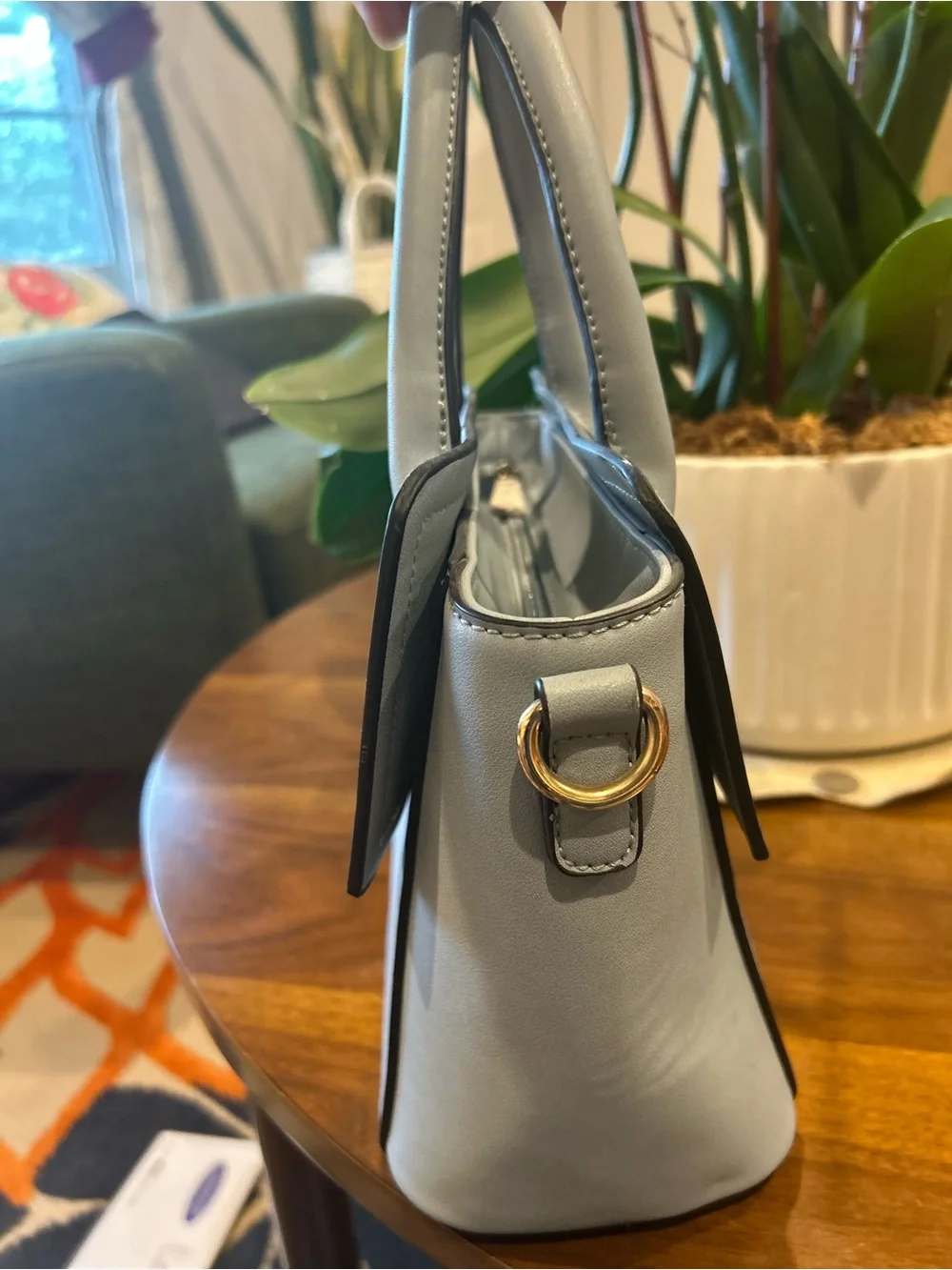 Classic Structured Women's Handbag in Light Gray